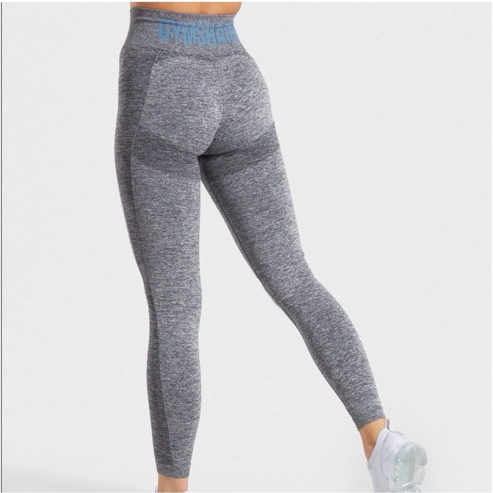 Gymshark Womens Gray Flex High Waisted Seamless Leggings  XS Gym Athletic‎